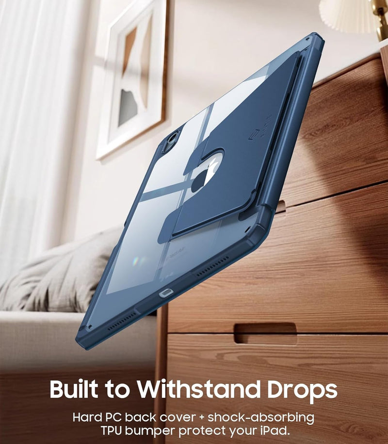 iPad Air 11-inch (M3/M2 Chip) Magnetic Stand Case w/Clear Back Cover & Pencil Holder | Fintie