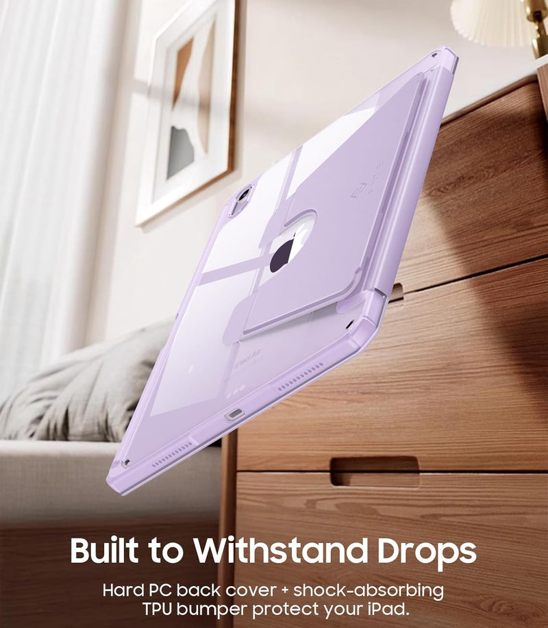 iPad Air 11-inch (M3/M2 Chip) Magnetic Stand Case w/Clear Back Cover & Pencil Holder | Fintie