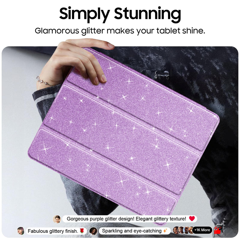 Glittering Slim Case for iPad Air 13 (M3/M2 Chip) w/Clear Back and Pencil Holder | Fintie