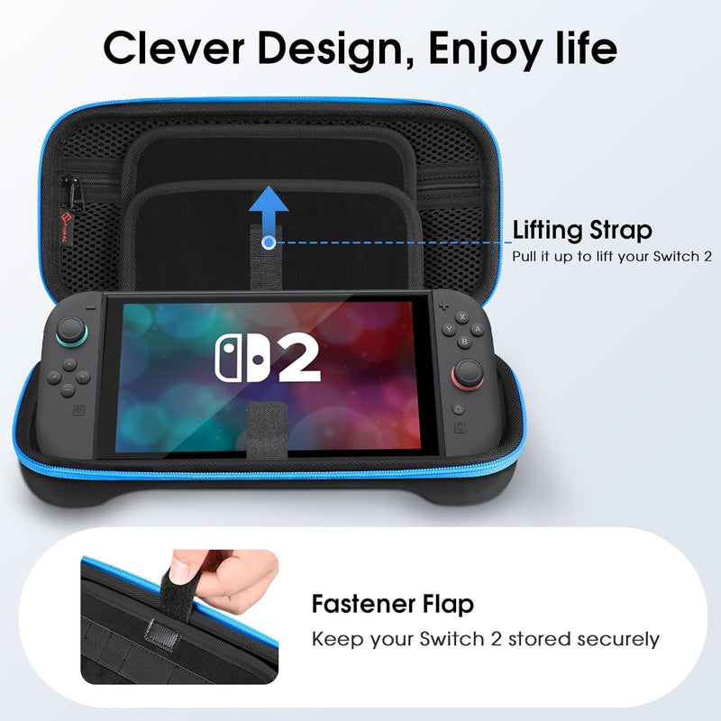 FINTIE Carrying Case for Nintendo Switch 2 (2025), Gaming Travel Bag with 19 Game Card Slots