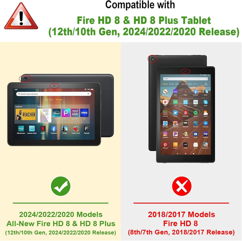 Fire HD 8 / Fire HD 8 Plus (12th/10th Gen, 2024/2022/2020) Folio Case | Fintie