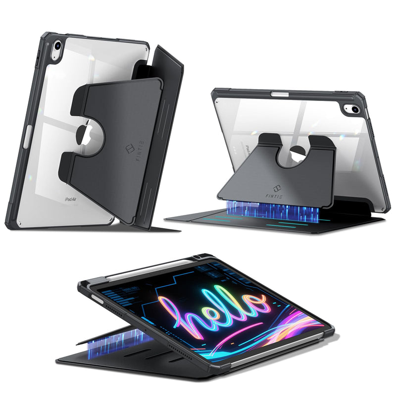 iPad Air 11-inch (M3/M2 Chip) Magnetic Stand Case w/Clear Back Cover & Pencil Holder | Fintie