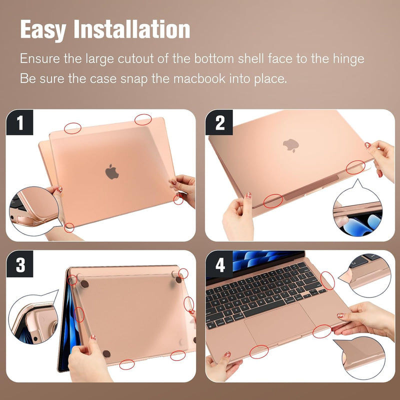 MacBook Air 13.6" M4/M3/M2 Chip (2025/2024/2022) Slim Matte Case | Fintie