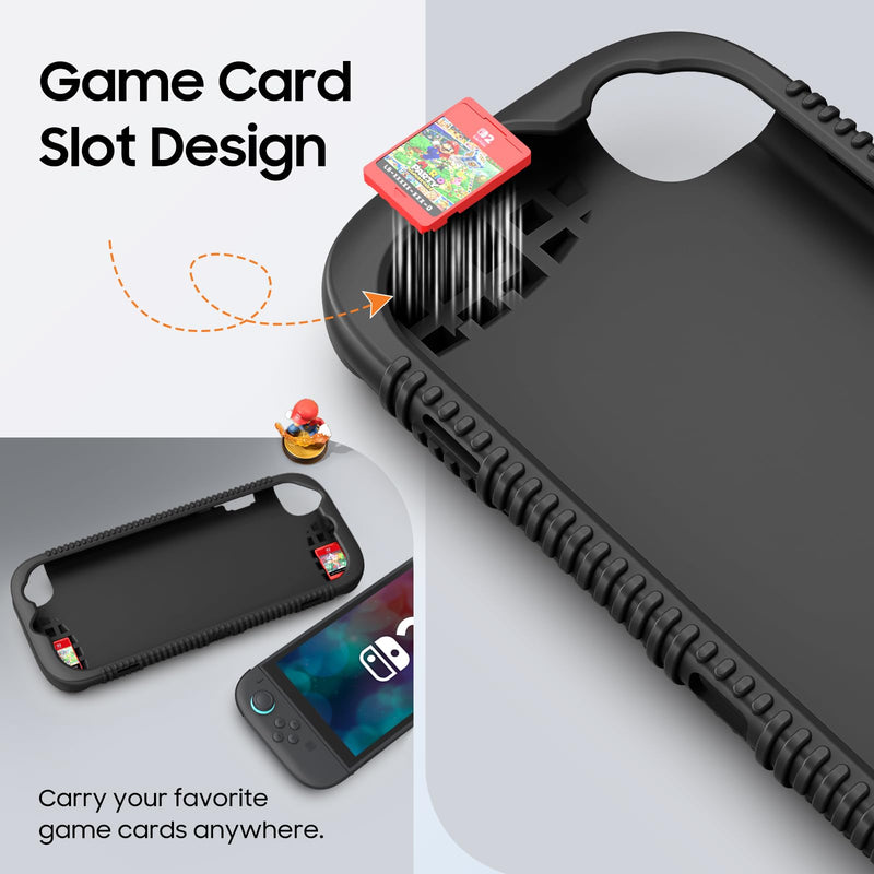 Soft Silicone Case for Nintendo Switch 2 w/Ergonomic Grip and 2 Cartridge Slots, Durable & Anti-Slip | Fintie