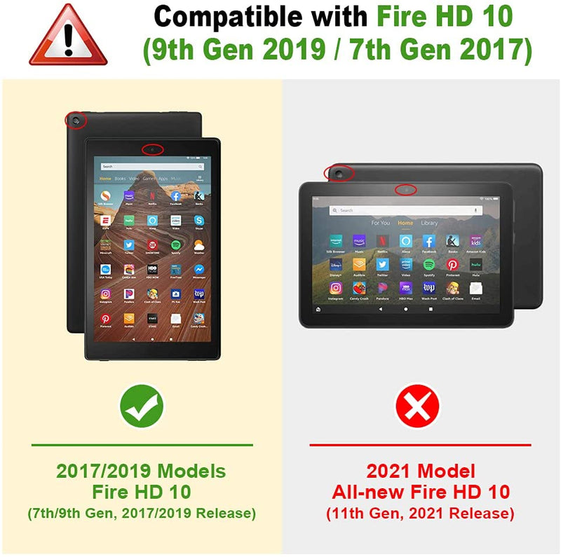 Fire HD 10 (9th Gen 2019, 7th Gen 2017) Tuatara 360 Rotating Case | Fintie