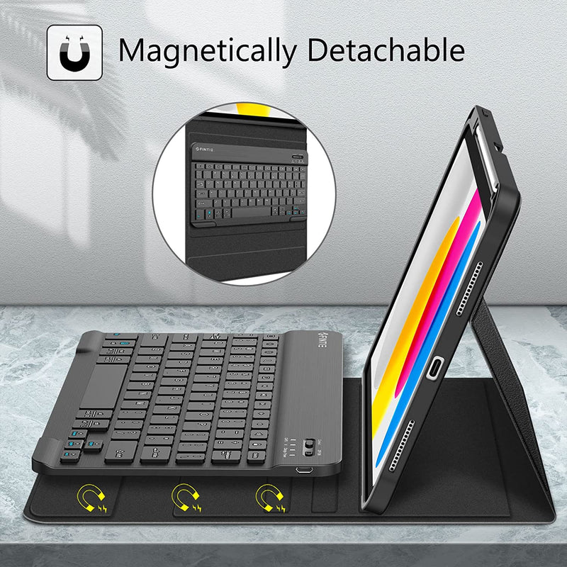 iPad A16 Chip 11-inch (2025), iPad 10th Gen (2022) Keyboard Case w/ Pencil Holder | Fintie