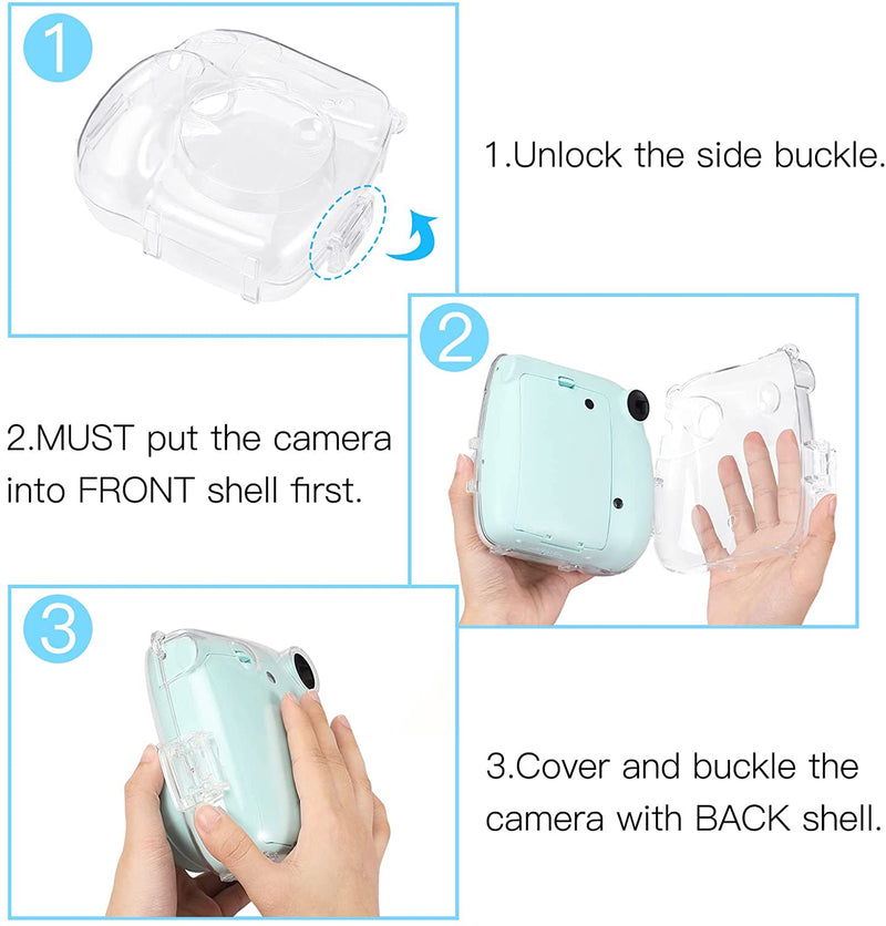 Fujifilm Instax Mini 7+ Instant Camera Protective Clear Case | Fintie
