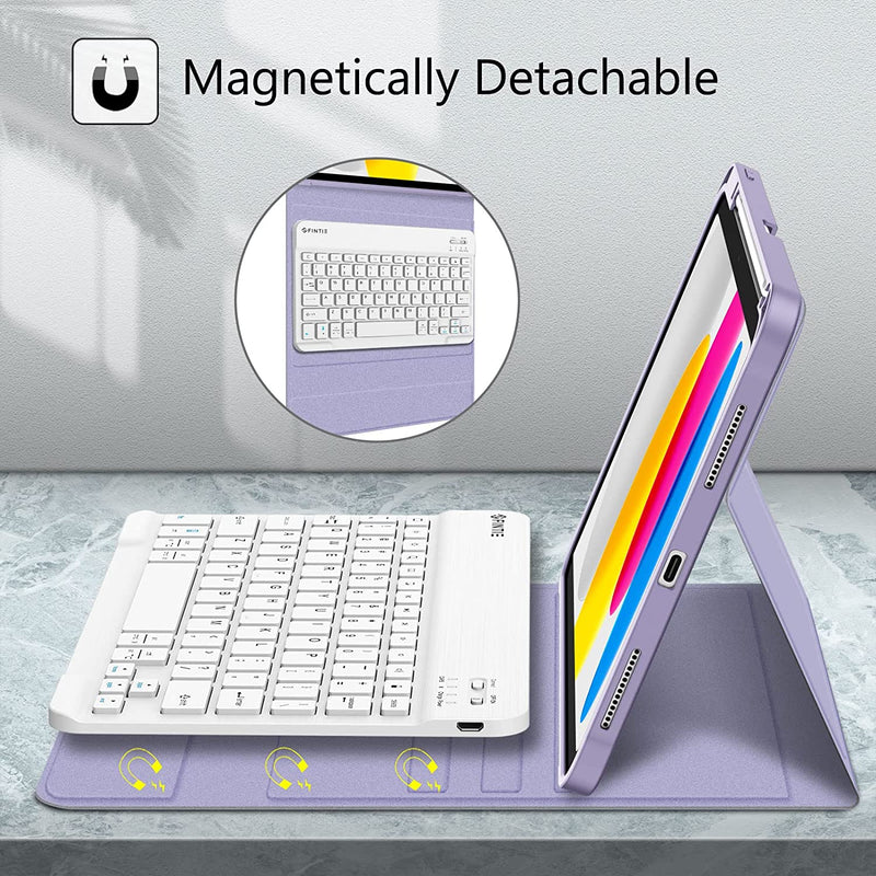 iPad A16 Chip 11-inch (2025), iPad 10th Gen (2022) Keyboard Case w/ Pencil Holder | Fintie