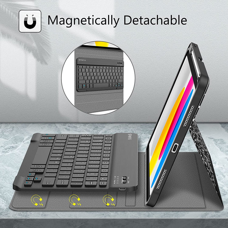 iPad A16 Chip 11-inch (2025), iPad 10th Gen (2022) Keyboard Case w/ Pencil Holder | Fintie