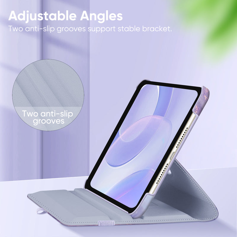iPad Mini A17 Pro (2024), iPad Mini 6th Gen (2021) 360-Degree Swiveling Stand Case | Fintie
