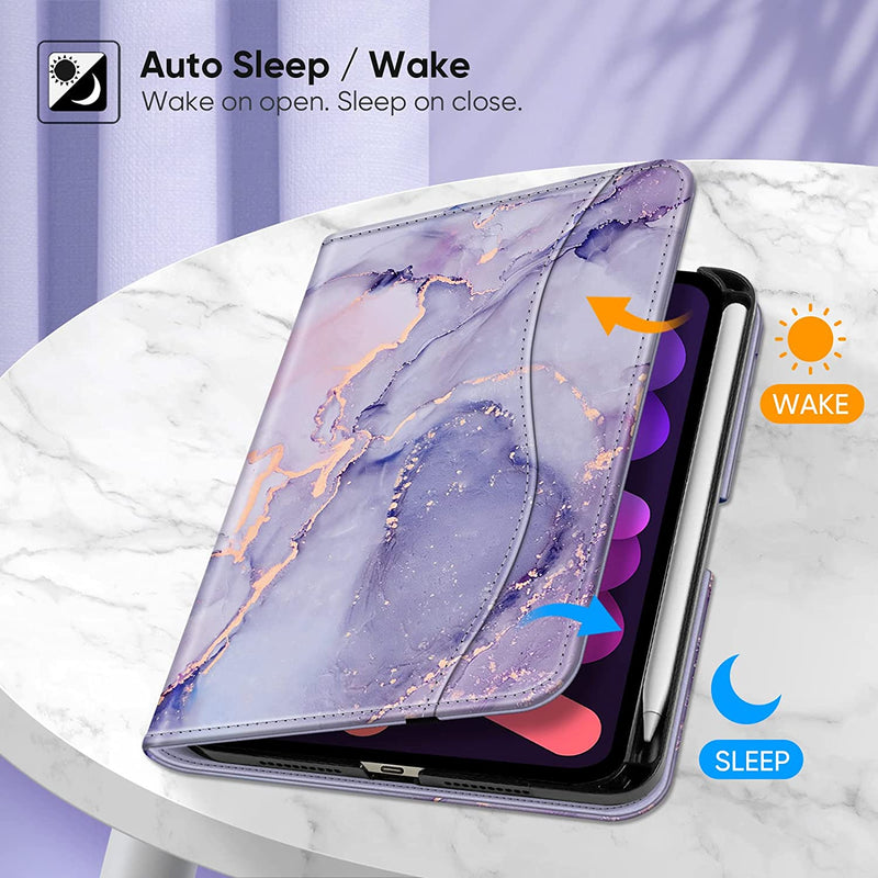 iPad Mini A17 Pro (2024), iPad Mini 6th Gen (2021) Multi-Angle Smart Stand Case | Fintie