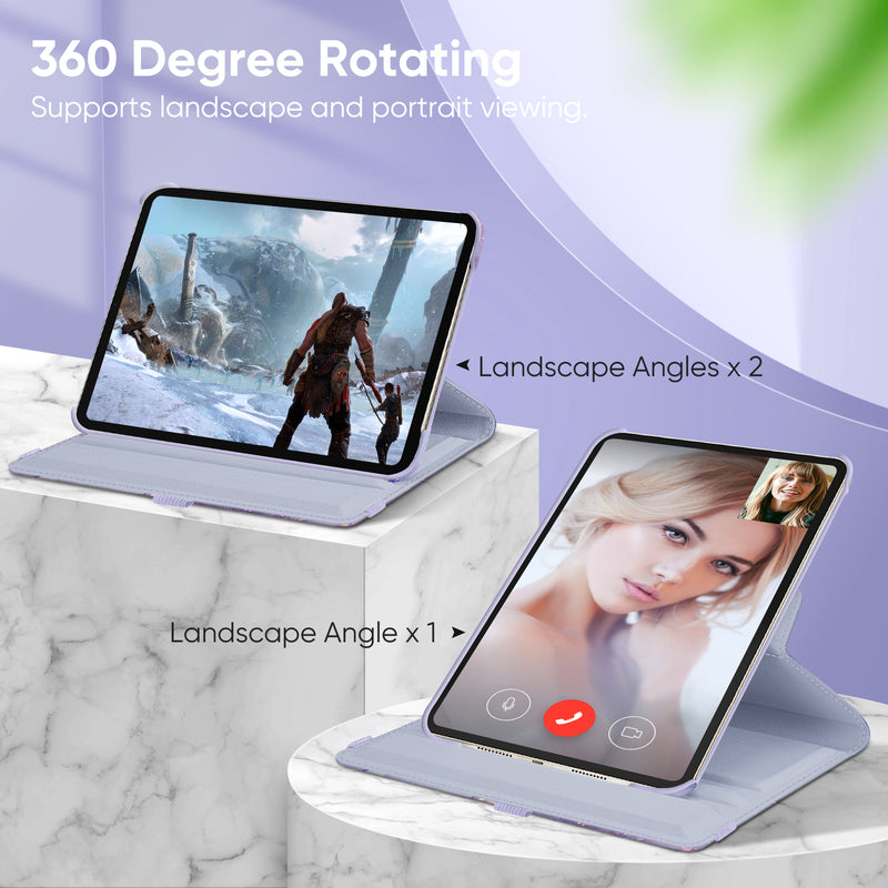 iPad Mini A17 Pro (2024), iPad Mini 6th Gen (2021) 360-Degree Swiveling Stand Case | Fintie