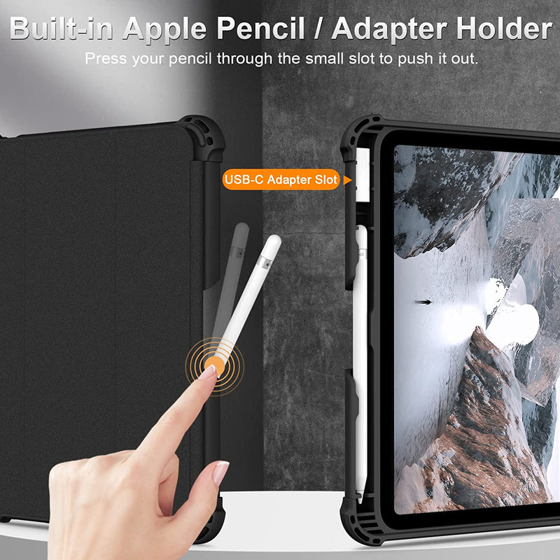 iPad 10th Gen 10.9" 2022 Hybrid Rugged Case w/ Pencil Holder | Fintie
