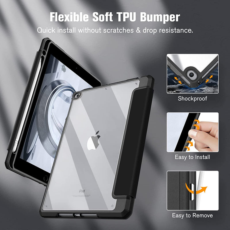 iPad 6th/5th Gen (2018/2017), iPad Air 2nd/1st Gen Hybrid Slim Clear Back Case | Fintie