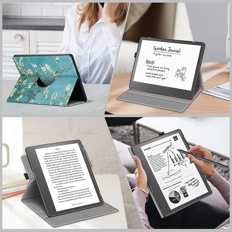 Kindle Scribe (2024/2022) 360-Degree Rotating Case w/ Pencil Holder | Fintie