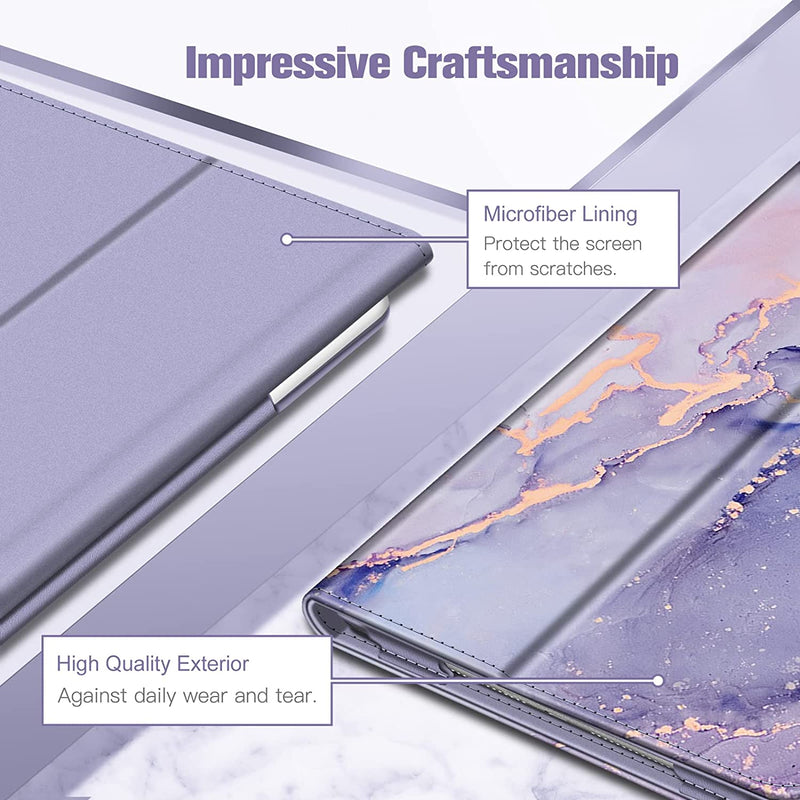 fintie ipad gen 8 case in purple marble