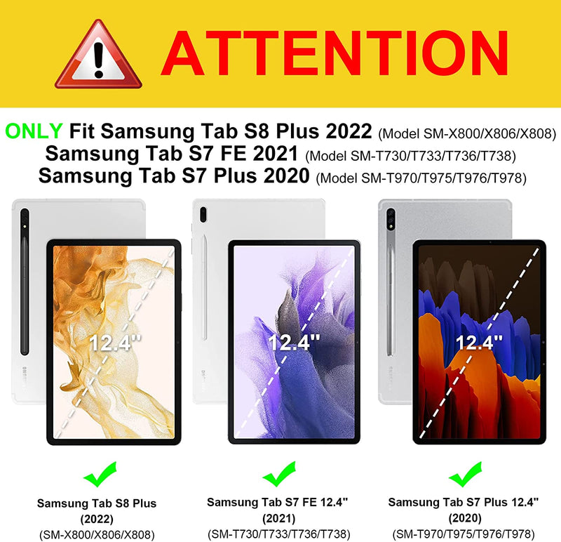 Galaxy Tab S8 Plus / Tab S7 FE / Tab S7 Plus Multi-Angle Case | Fintie