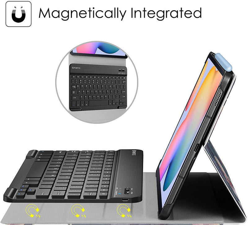 Galaxy Tab S6 Lite 10.4" 2024/2022/2020 Slim Stand Case With Keyboard | Fintie