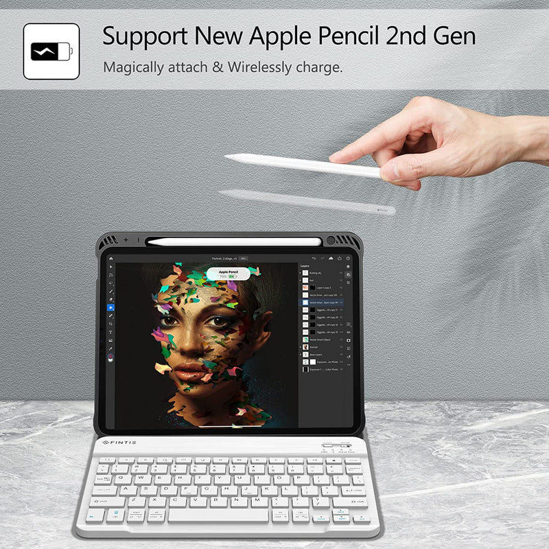 iPad Air 11-inch (M3 2025, M2 2024)/ iPad Air 5th Gen (2022) / iPad Air 4th Gen (2020) 10.9" Keyboard Case | Fintie