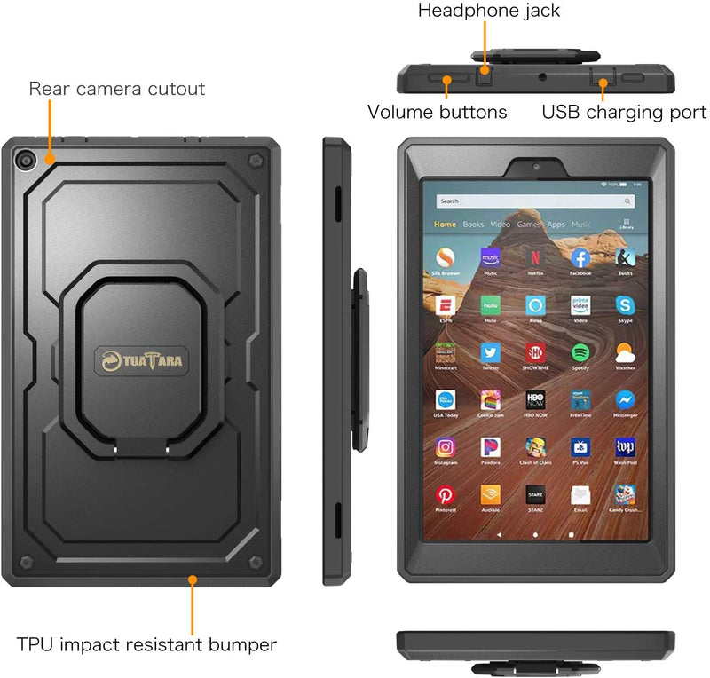 Fire HD 10 (9th Gen 2019, 7th Gen 2017) Tuatara 360 Rotating Case | Fintie