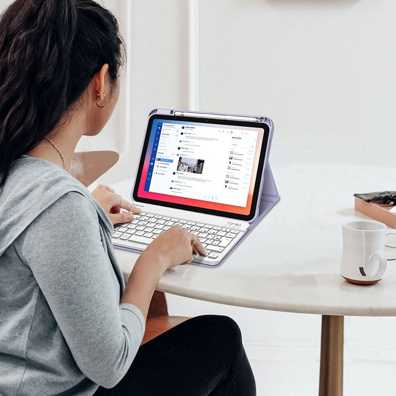 iPad A16 Chip 11-inch (2025), iPad 10th Gen (2022) Keyboard Case w/ Pencil Holder | Fintie