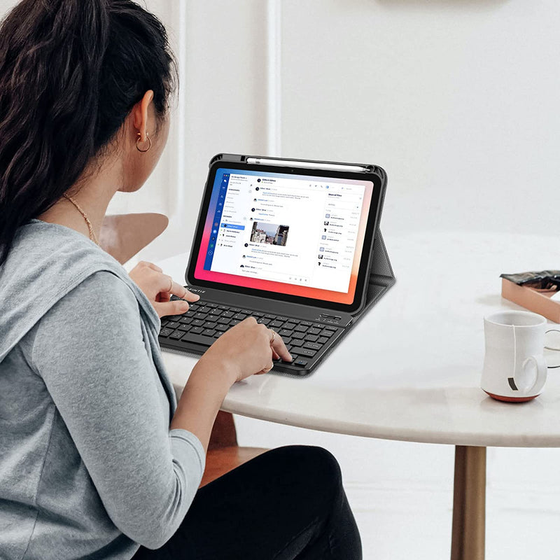 iPad A16 Chip 11-inch (2025), iPad 10th Gen (2022) Keyboard Case w/ Pencil Holder | Fintie