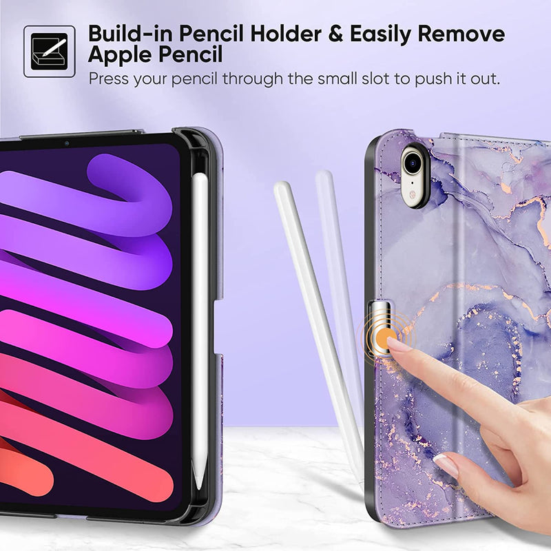 iPad Mini A17 Pro (2024), iPad Mini 6th Gen (2021) Multi-Angle Smart Stand Case | Fintie