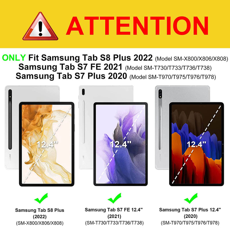 Galaxy Tab S8 Plus / Tab S7 FE / Tab S7 Plus Keyboard Case | Fintie