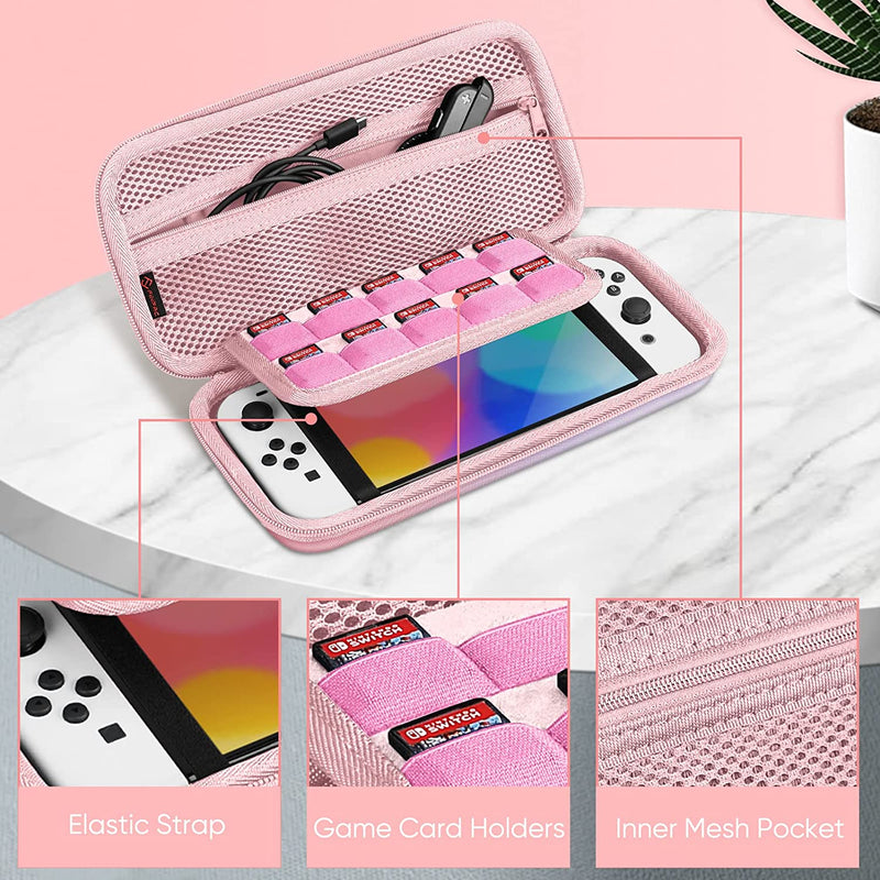 nintendo switch oled case with charging cablet pocket 