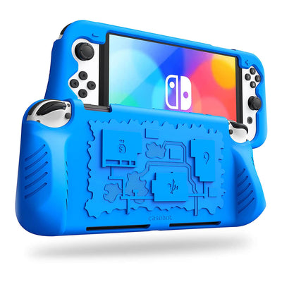 fintie nintendo switch oled case in blue 