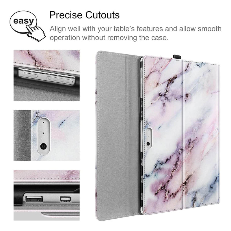 best surface pro 6 case - pink marble