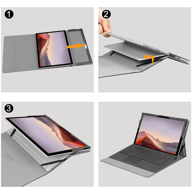 how to install fintie surface pro 7 case