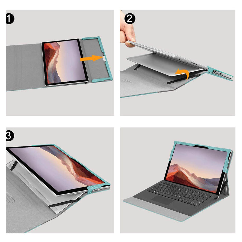 how to install fintie surface pro 7 plus case