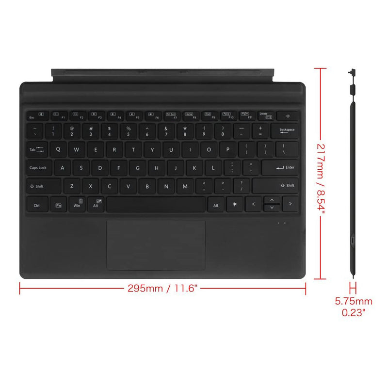 dimensions of fintie surface pro keyboard