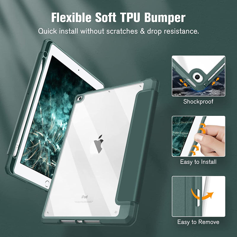 iPad 6th/5th Gen (2018/2017), iPad Air 2nd/1st Gen Hybrid Slim Clear Back Case | Fintie