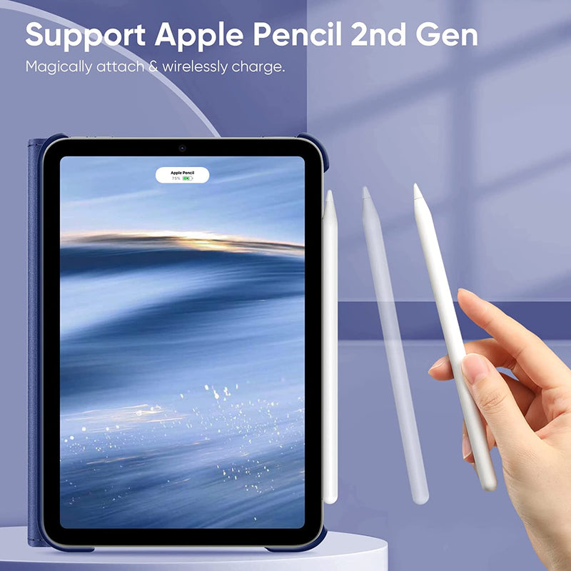 iPad Mini A17 Pro (2024), iPad Mini 6th Gen (2021) 360-Degree Swiveling Stand Case | Fintie