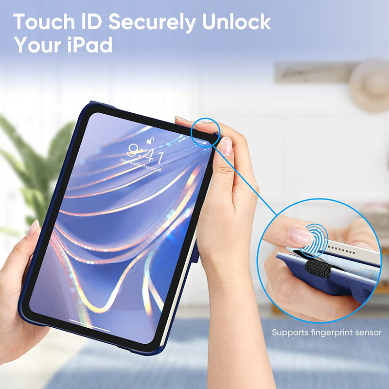 iPad Mini A17 Pro (2024), iPad Mini 6th Gen (2021) 360-Degree Swiveling Stand Case | Fintie