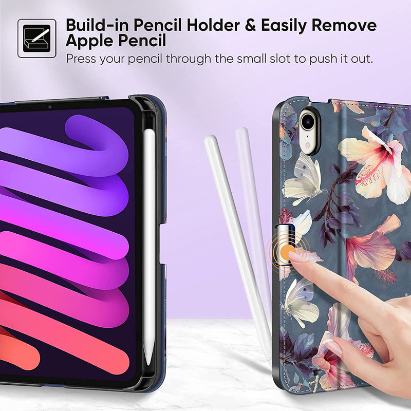 iPad Mini A17 Pro (2024), iPad Mini 6th Gen (2021) Multi-Angle Smart Stand Case | Fintie