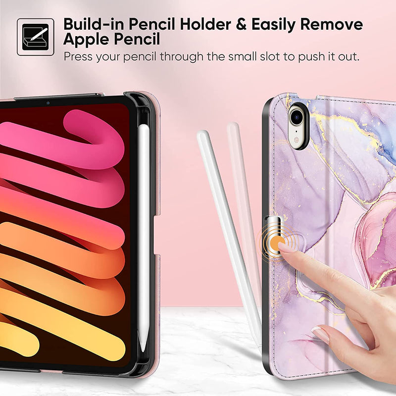 iPad Mini A17 Pro (2024), iPad Mini 6th Gen (2021) Multi-Angle Smart Stand Case | Fintie