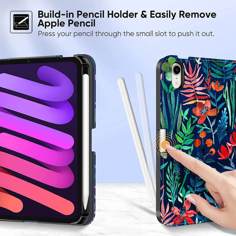 iPad Mini A17 Pro (2024), iPad Mini 6th Gen (2021) Multi-Angle Smart Stand Case | Fintie