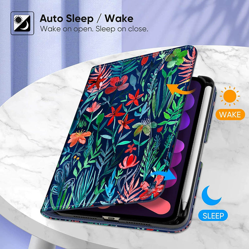 iPad Mini A17 Pro (2024), iPad Mini 6th Gen (2021) Multi-Angle Smart Stand Case | Fintie