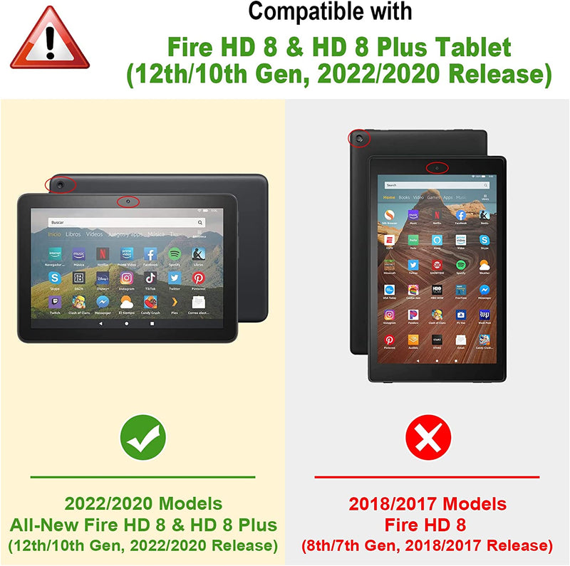 Fire HD 8 / Fire HD 8 Plus (12th/10th Gen, 2022/2020) Slim Trifold Case | Fintie