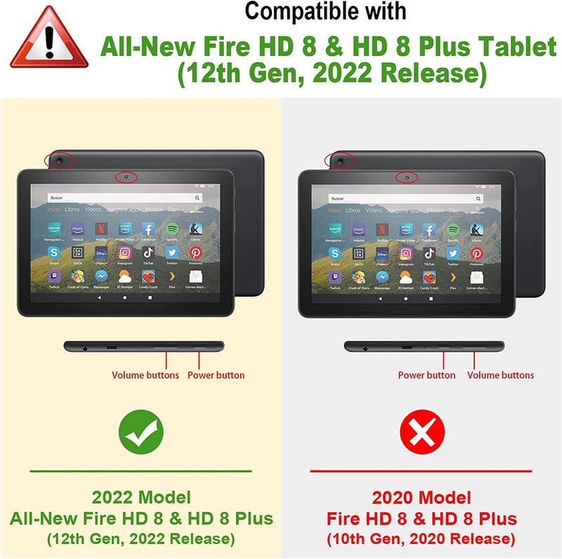 Fire HD 8 / Fire HD 8 Plus (12th/10th Gen, 2022/2020) Slim Trifold Case | Fintie