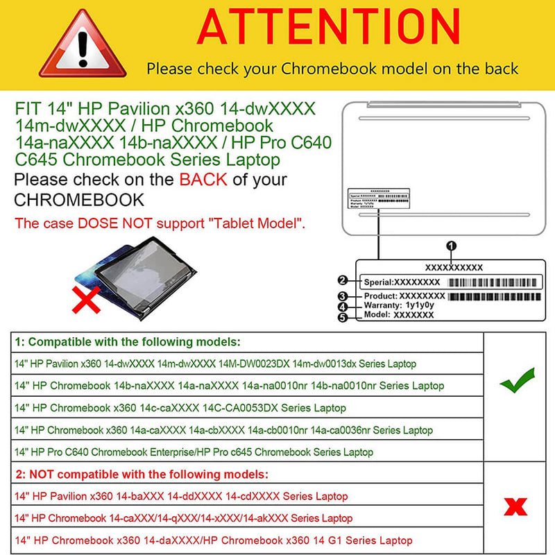 HP Pavilion x360/HP Chromebook 14" Sleeve Case | Fintie