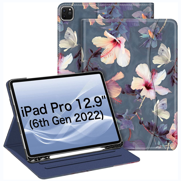 iPad Pro 12.9 Inch 6th/5th Gen 2022/2021 Multi-Angle Viewing Case 