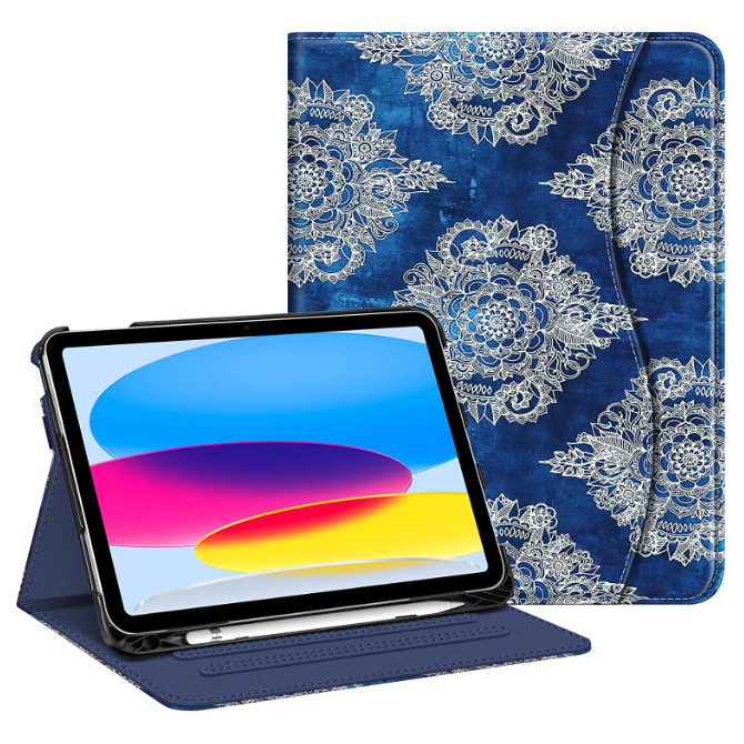 iPad A16 Chip 11" 2025, iPad 10th Gen 10.9" Multi-Angle Viewing Case w/ Pencil Holder | Fintie