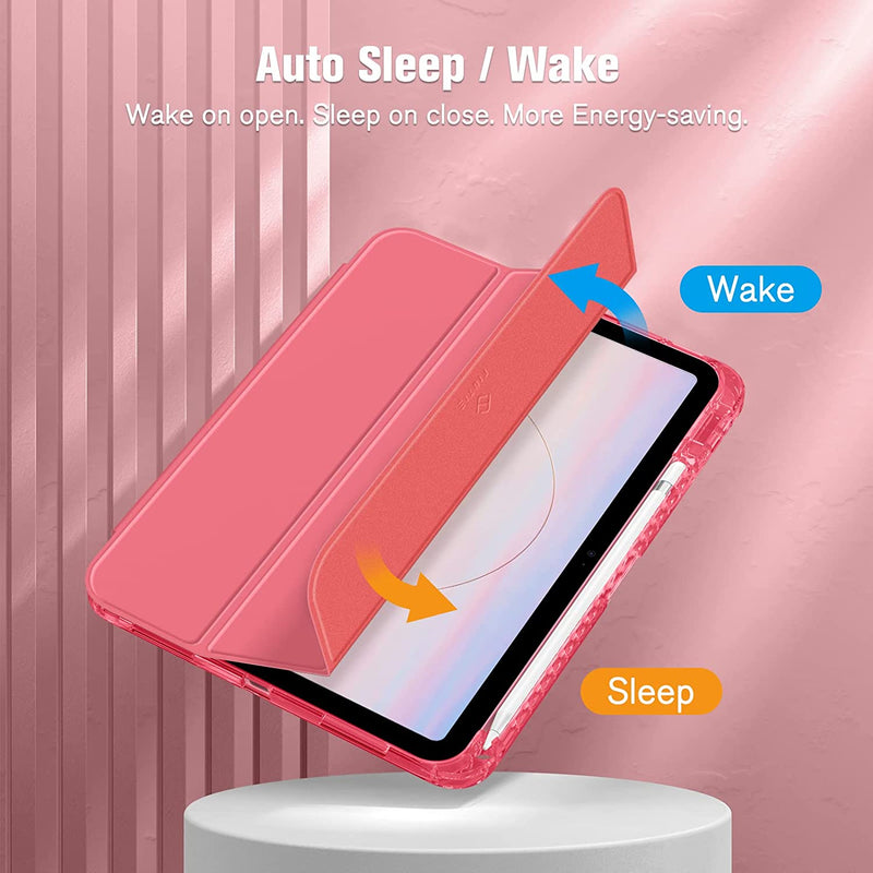 iPad 11th Gen A16 Chip 2025, iPad 10th Gen (10.9", 2022) Slim Case w/ Crystal Transparent Back Cover & Pencil Holder | Fintie