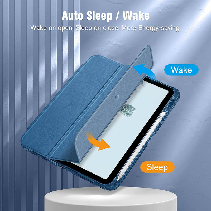 iPad 11th Gen A16 Chip 2025, iPad 10th Gen (10.9", 2022) Slim Case w/ Crystal Transparent Back Cover & Pencil Holder | Fintie