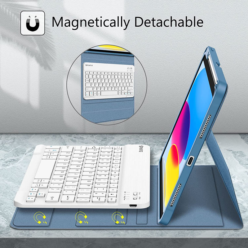 iPad A16 Chip 11-inch (2025), iPad 10th Gen (2022) Keyboard Case w/ Pencil Holder | Fintie