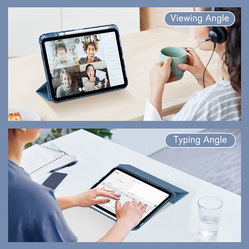 iPad 11th Gen A16 Chip 2025, iPad 10th Gen (10.9", 2022) Slim Case w/ Crystal Transparent Back Cover & Pencil Holder | Fintie